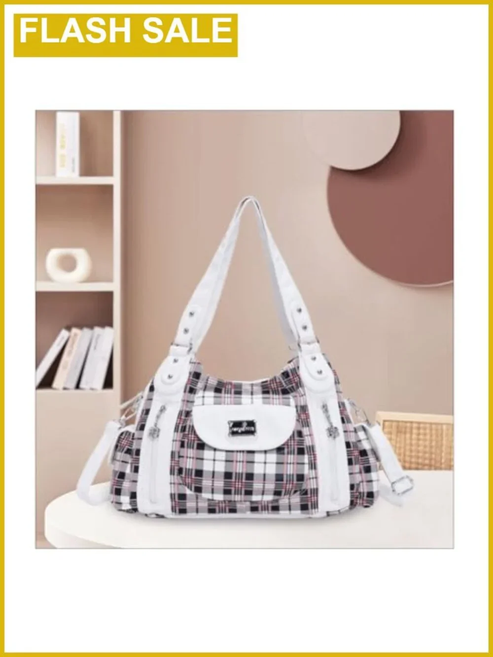 Large Hobo Tote Purse Faux Leather Shoulder Bag with Multiple Pockets